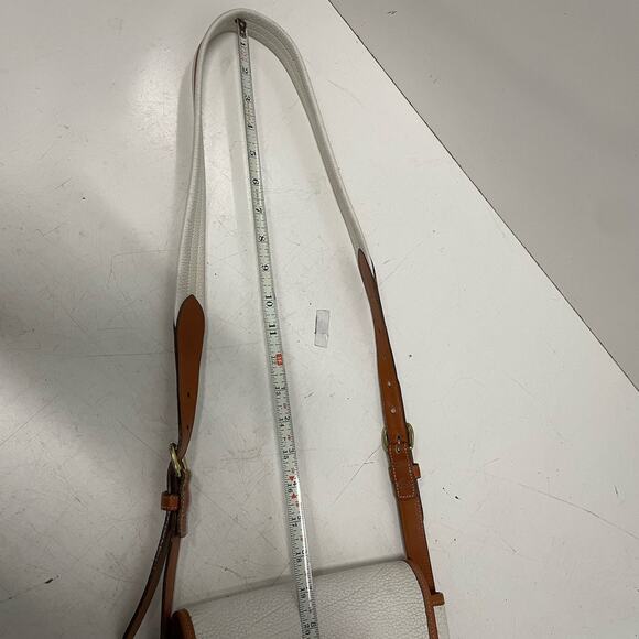 VTG DOONEY & BOURKE White Brown All-Weather Leather Pebble Crossbody Bag 8”x8” - Picture 12 of 12